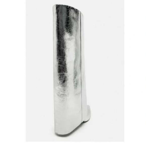 ZARA METALLIC GAITER BOOTS - Picture 7 of 10